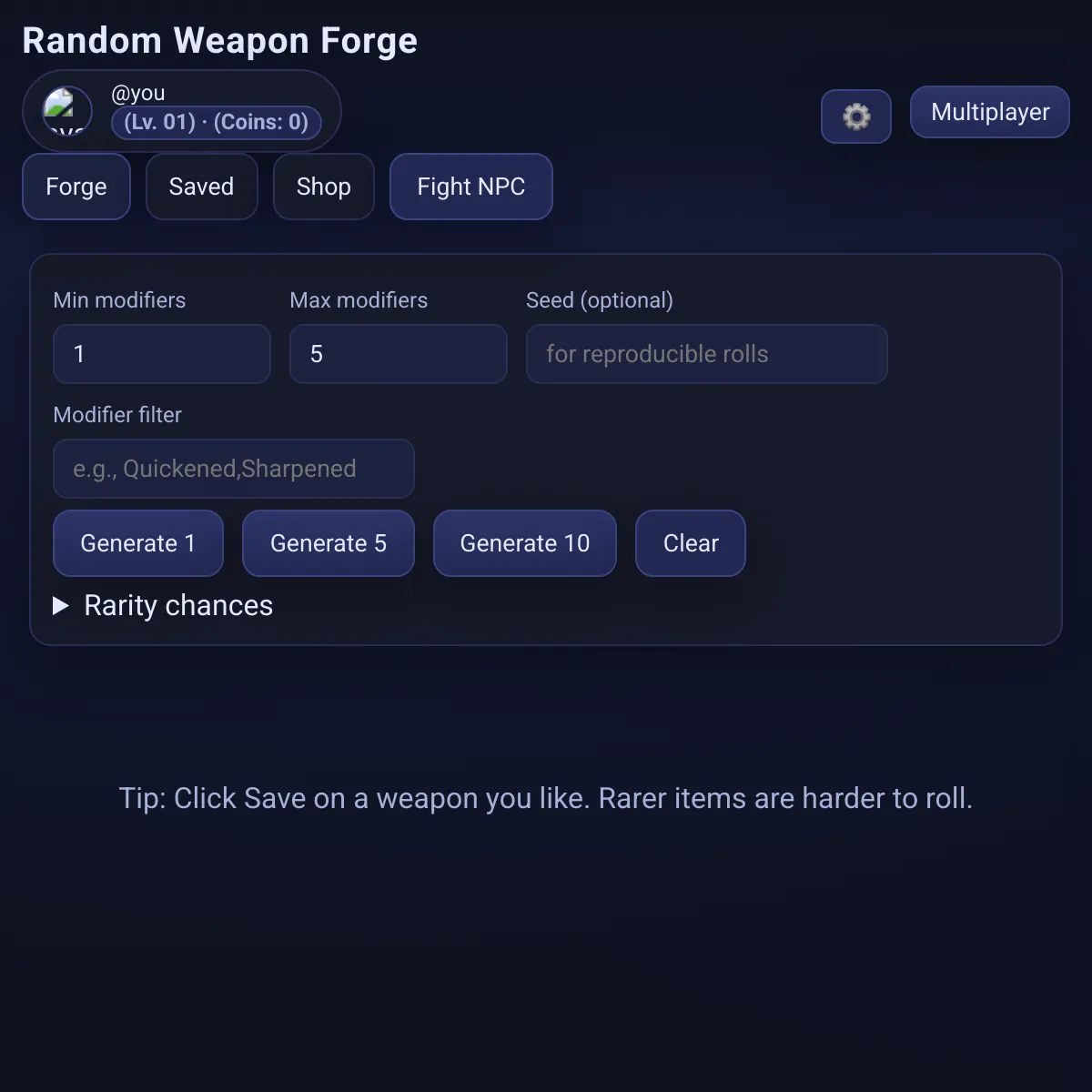 Random Weapon Generator - PVP