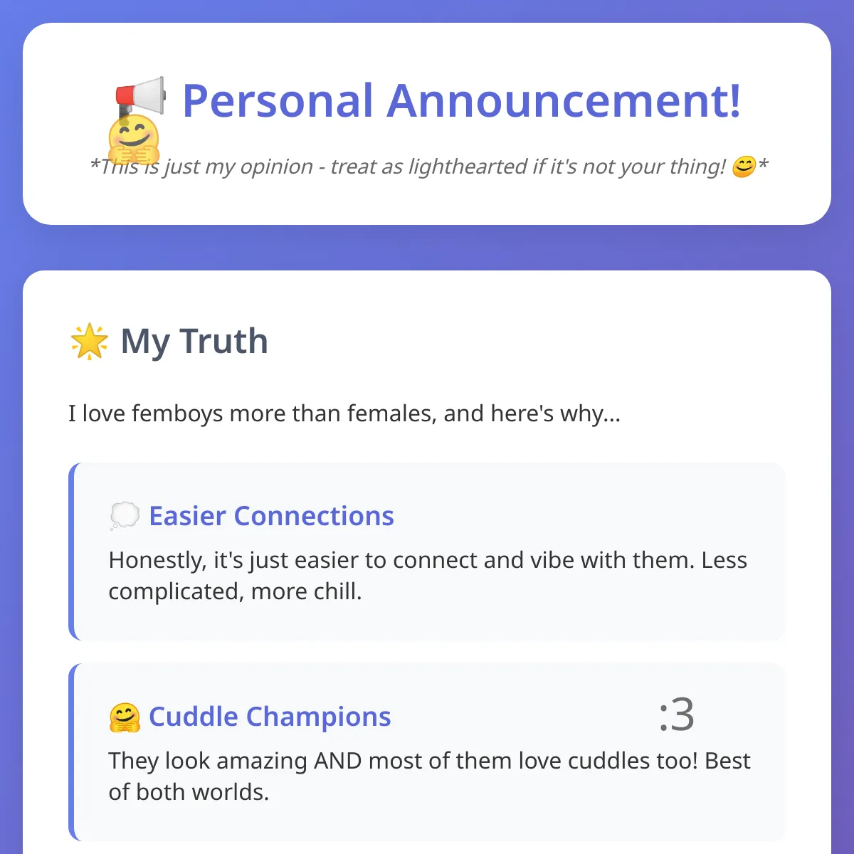 Personal Announcement рџ