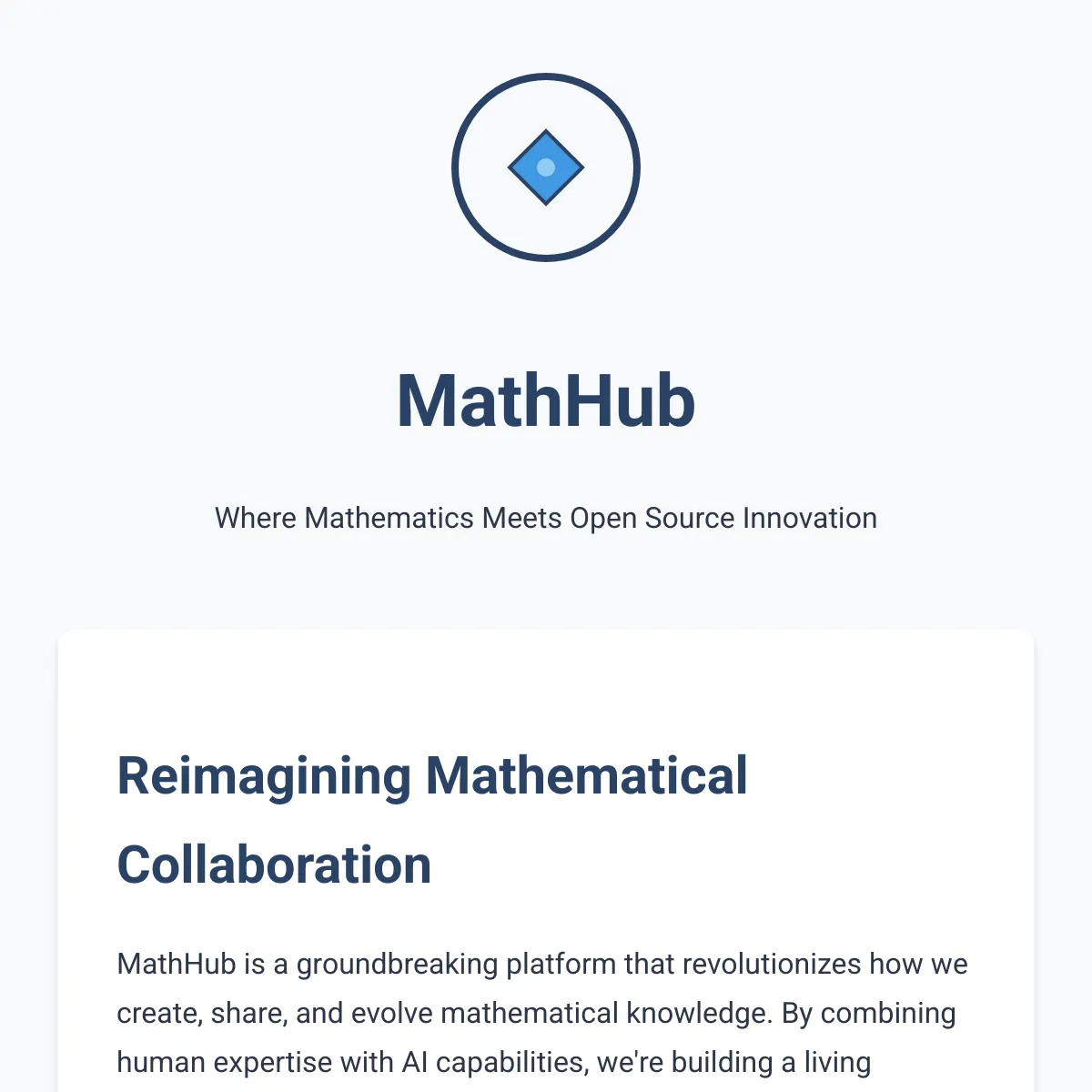 MathHub: Collaborative Mathematics Platform