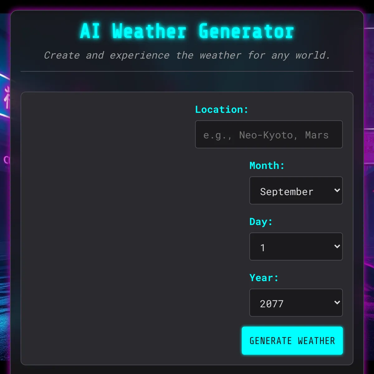 AI Weather Generator