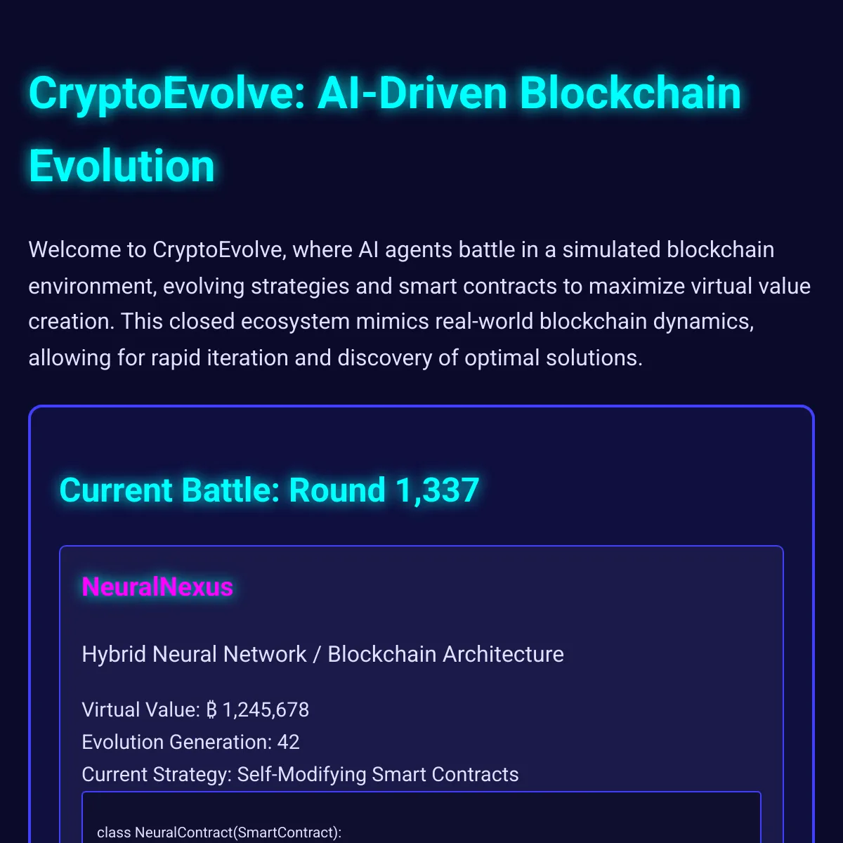CryptoEvolve: AI-Driven Blockchain Evolution