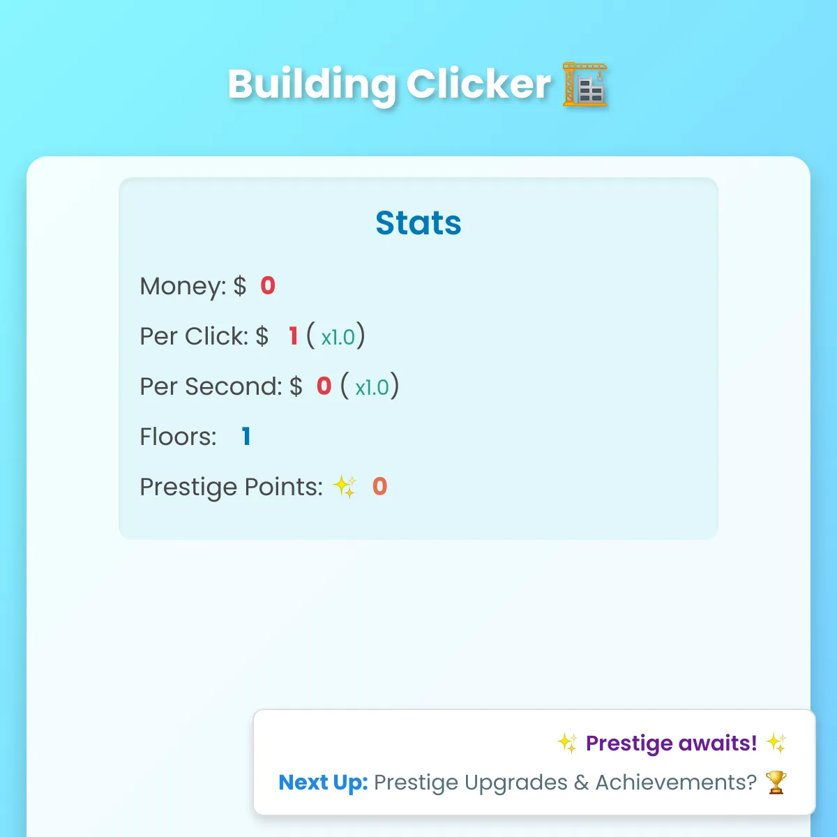 BUILDING CLICKER!