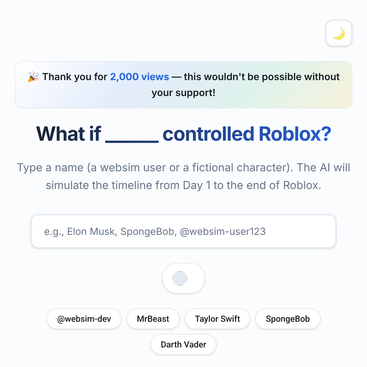 What if ______ controlled Roblox