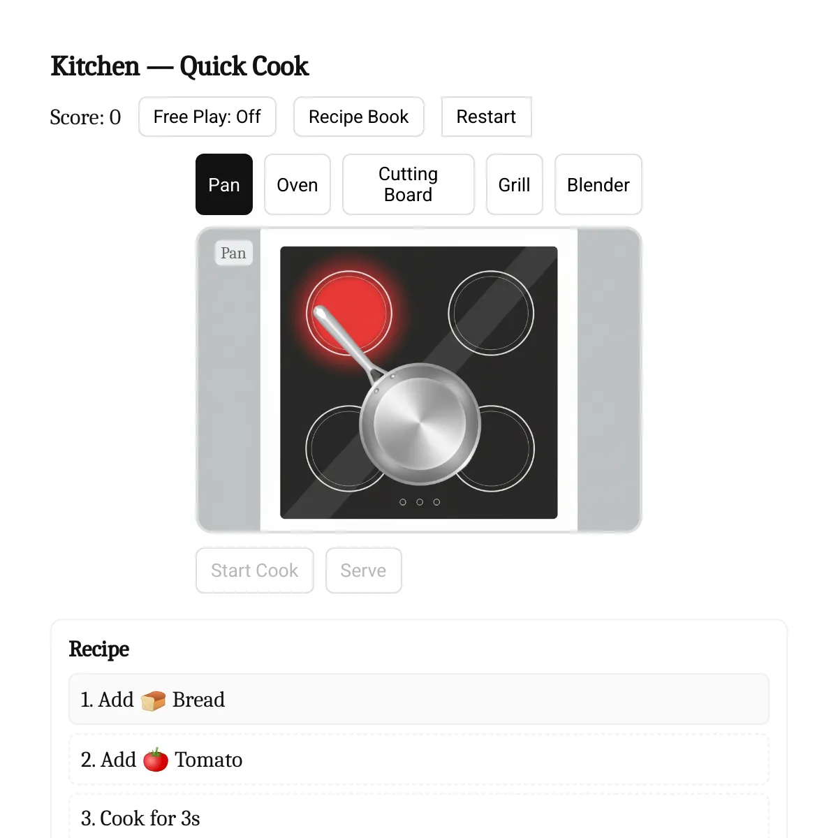 Mini Cooking Game