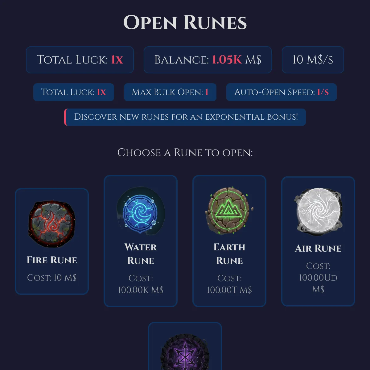 Open Runes Idle/Simulator