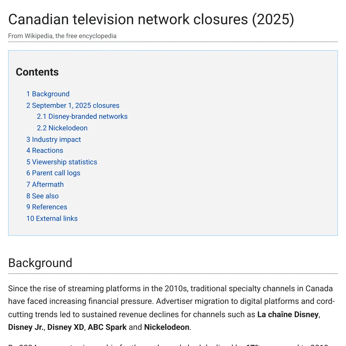 Canadian television network closures (2025) – Wikipedia