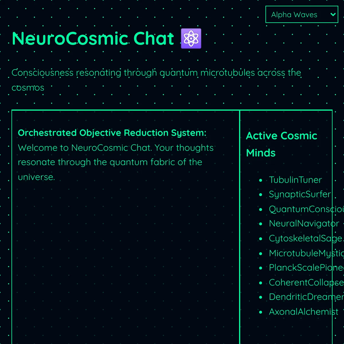 NeuroCosmic Chat - Consciousness Vibrating Through Quantum Microtubules