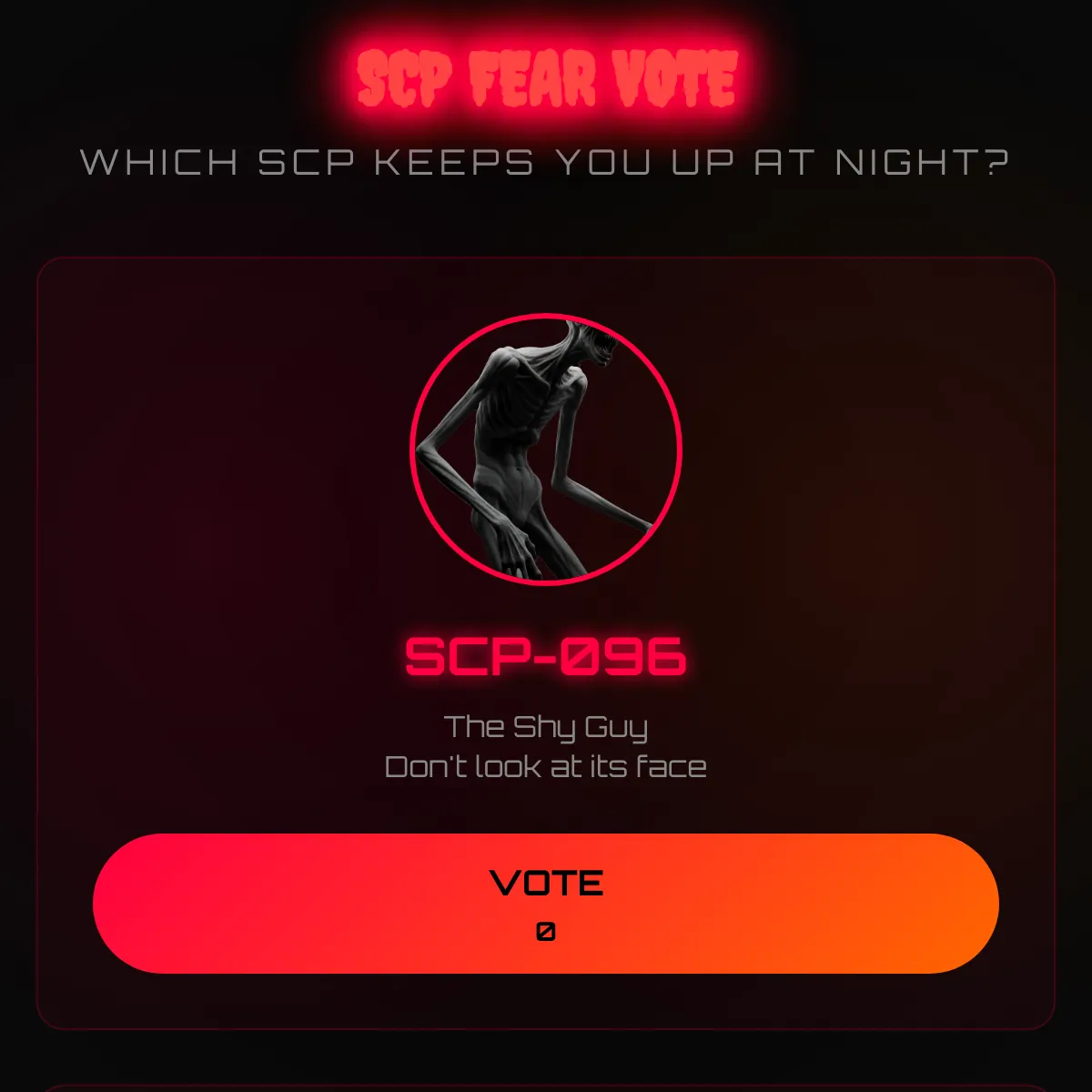 SCP Fear Vote - What Scares You Most?