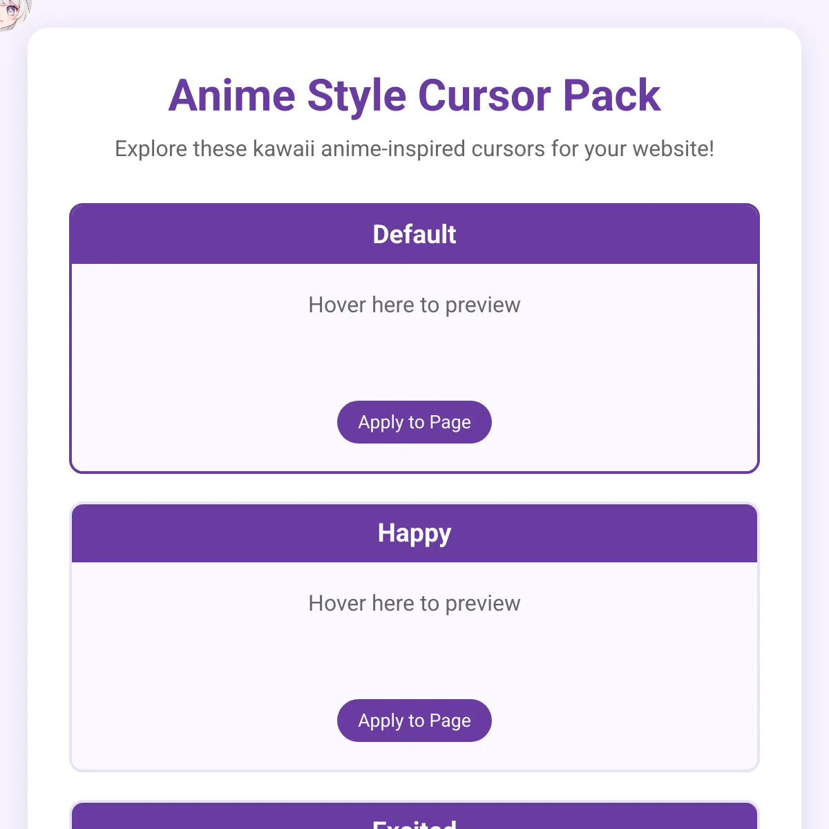 Anime Style Cursor Pack