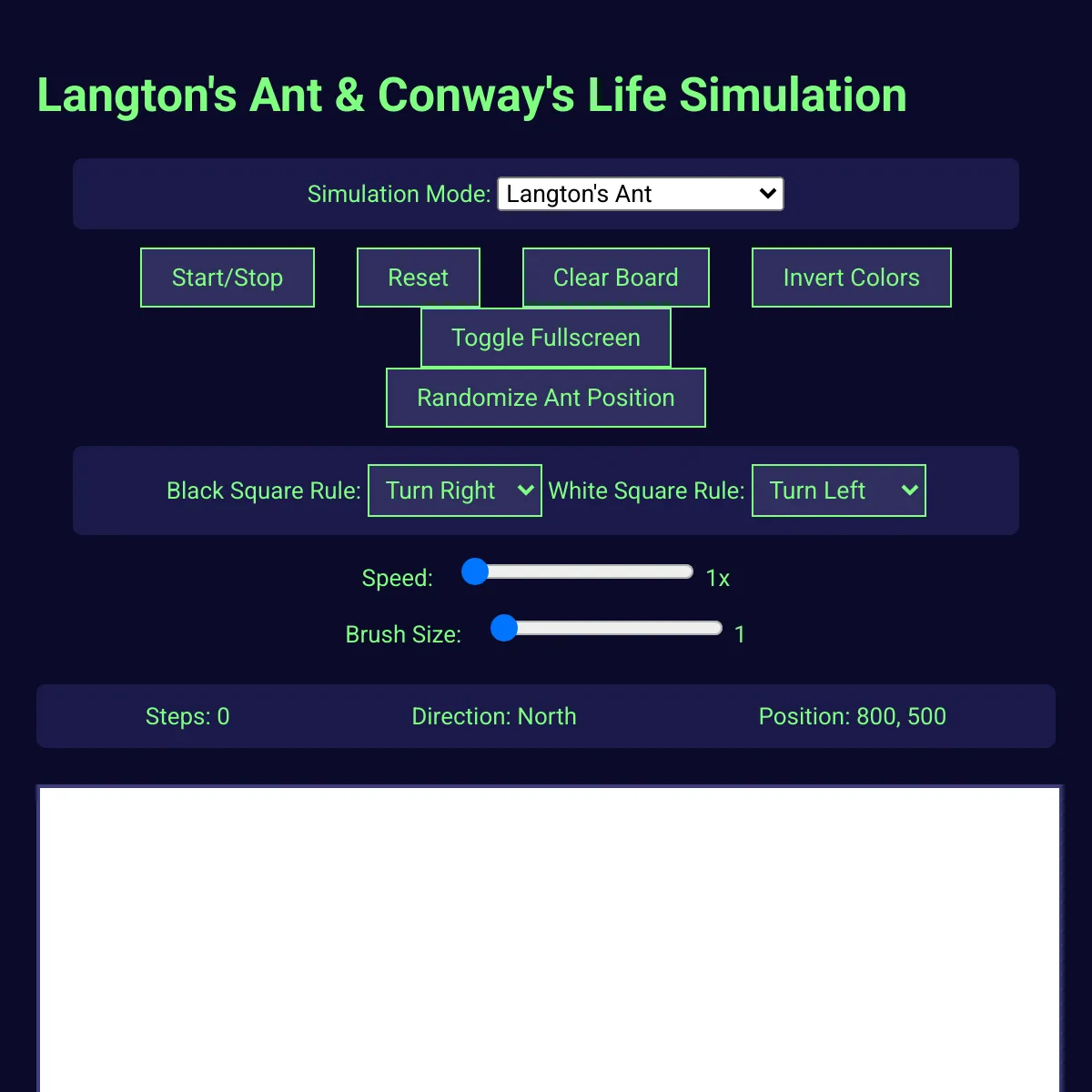 Langton's ant & Conway's Life Simulation