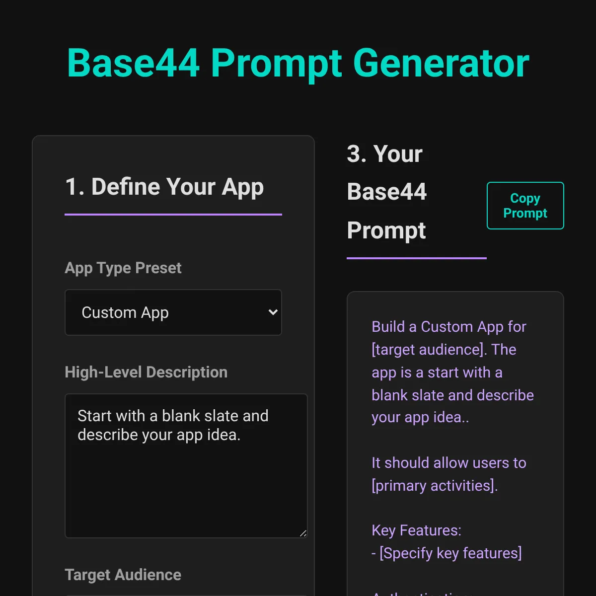 Base44 Prompt Generator