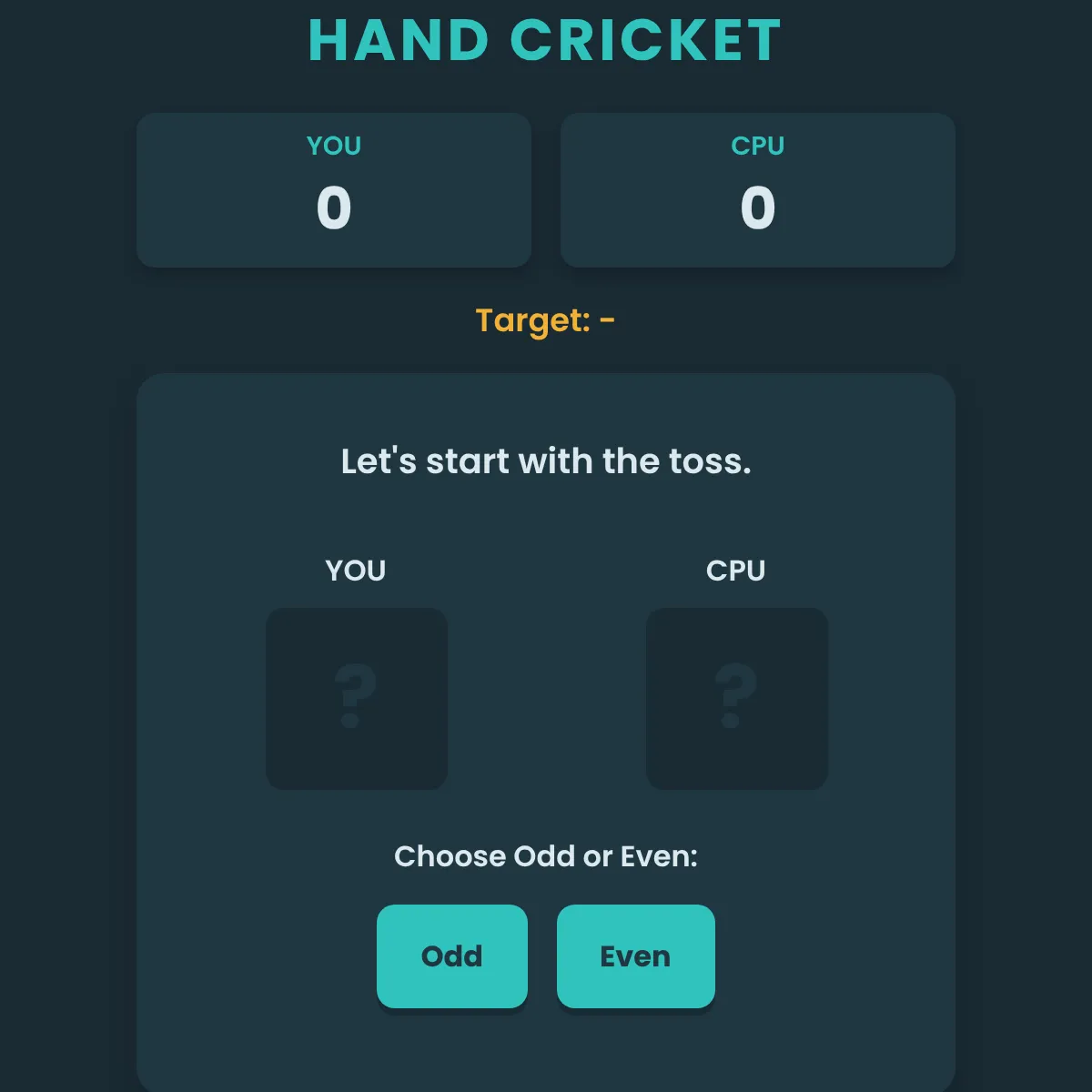 Hand Cricket