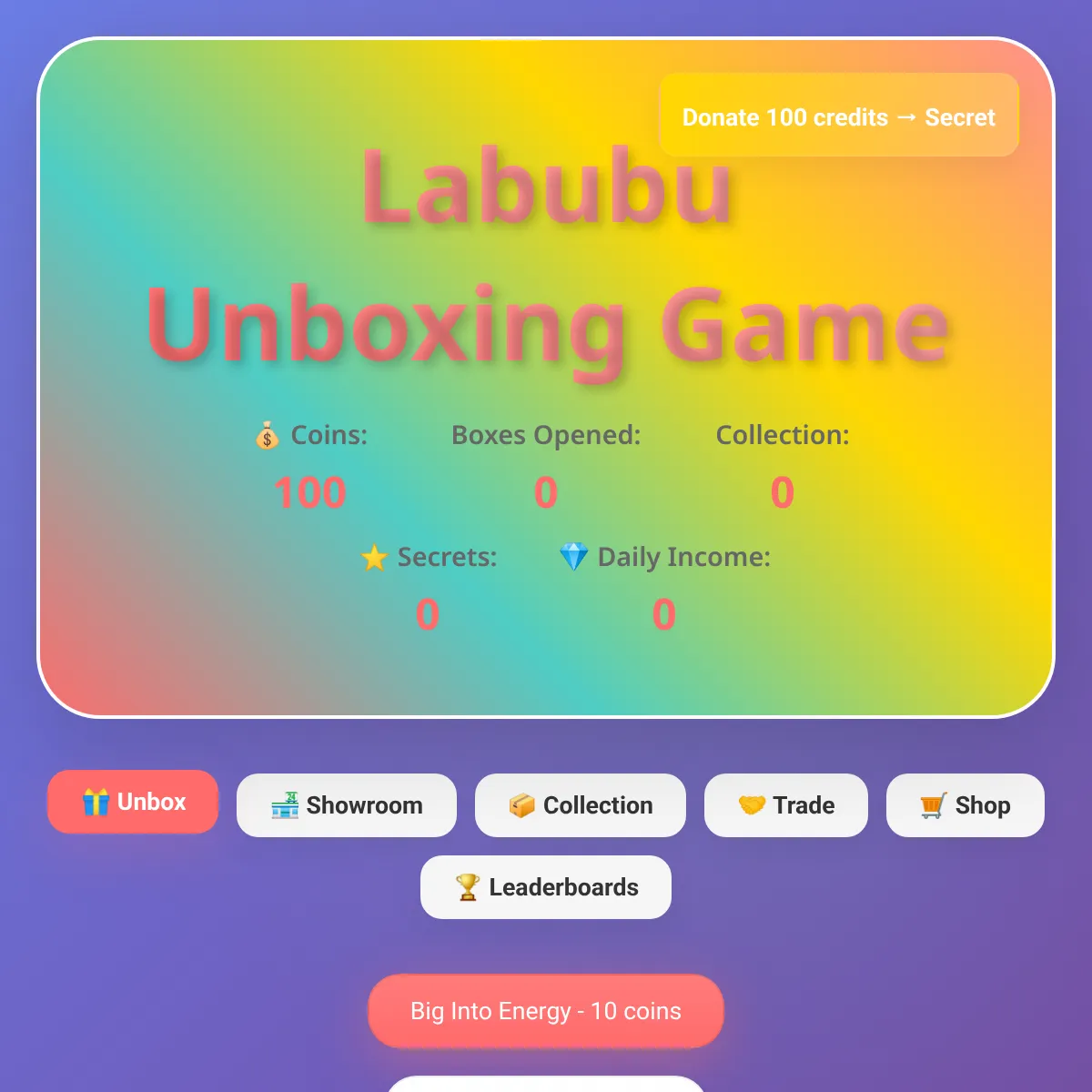 Labubu Unboxing Game