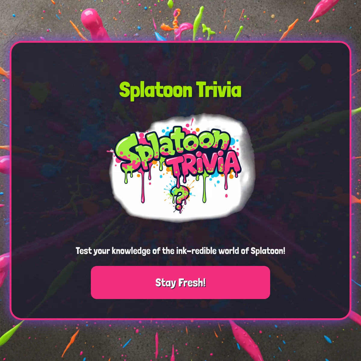 Splatoon Trivia Quiz