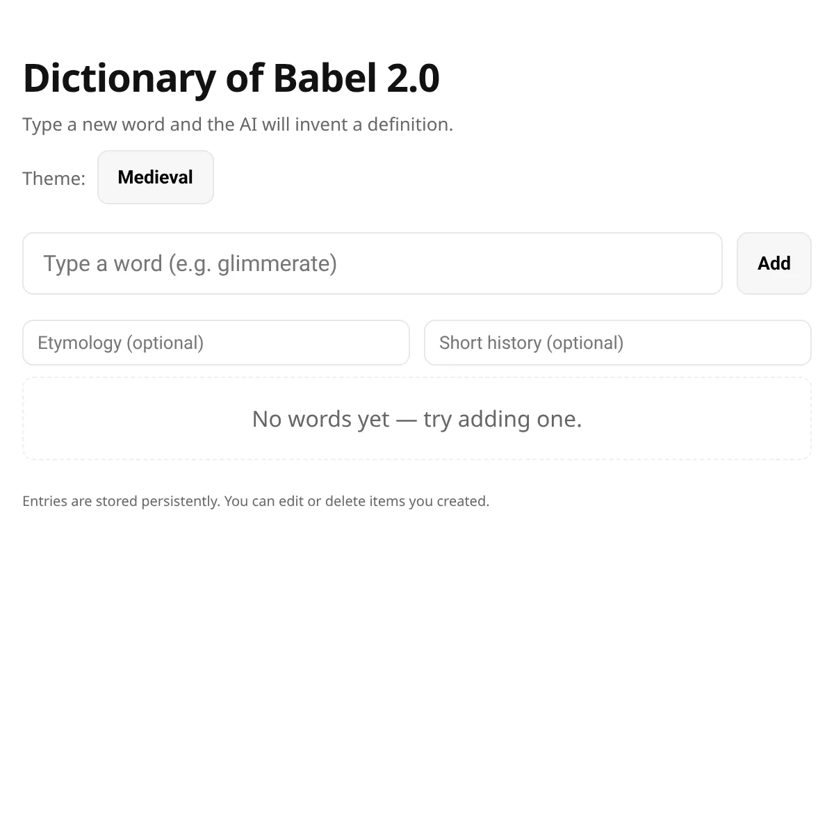 Dictionary of Babel 2.0