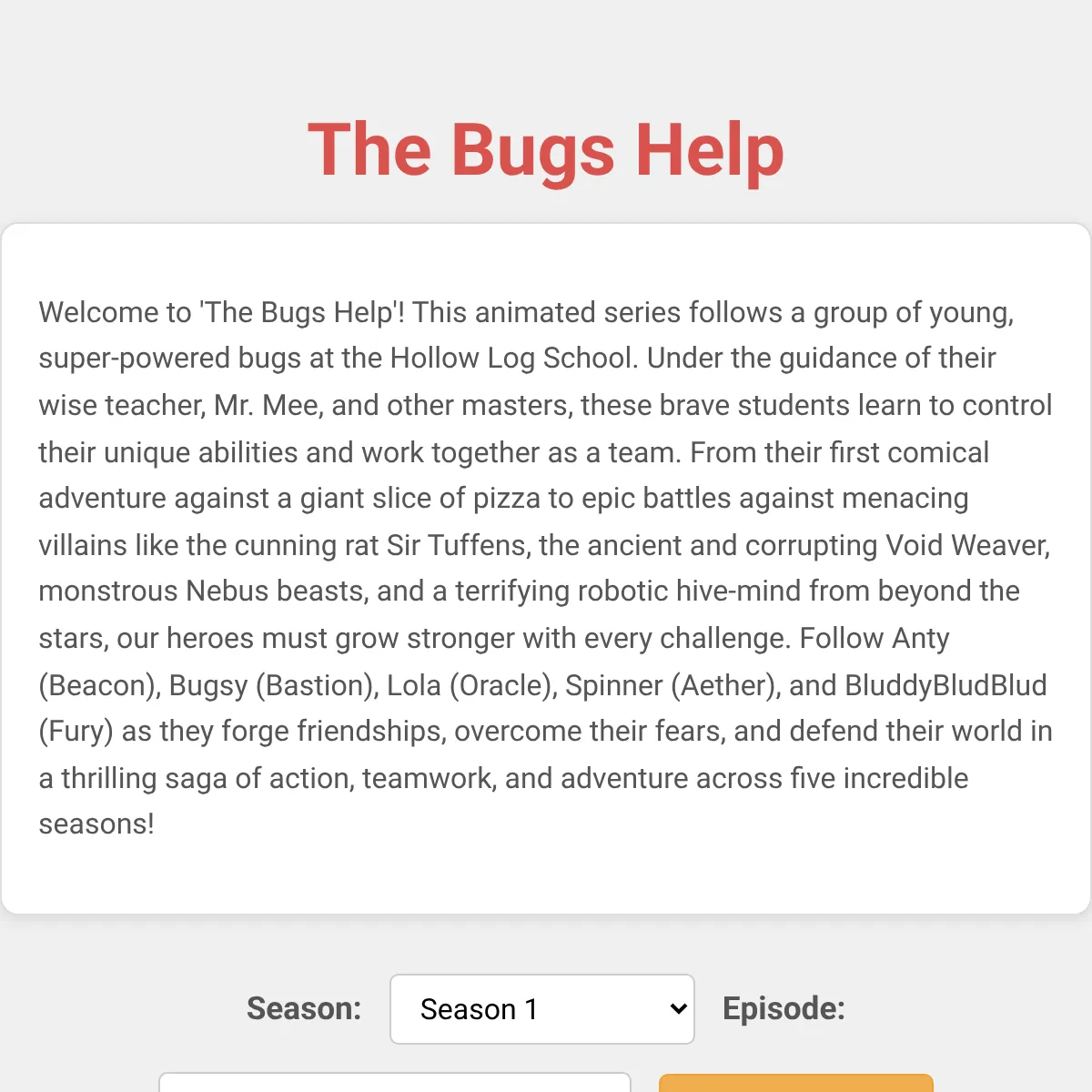 the bugs help all episodes and seasons
