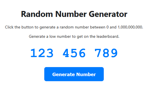 [LEADERBOARD] Number Generator