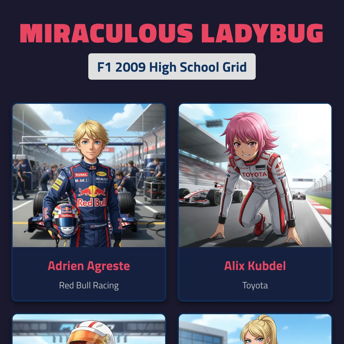 Miraculous Ladybug F1 2009 Grid