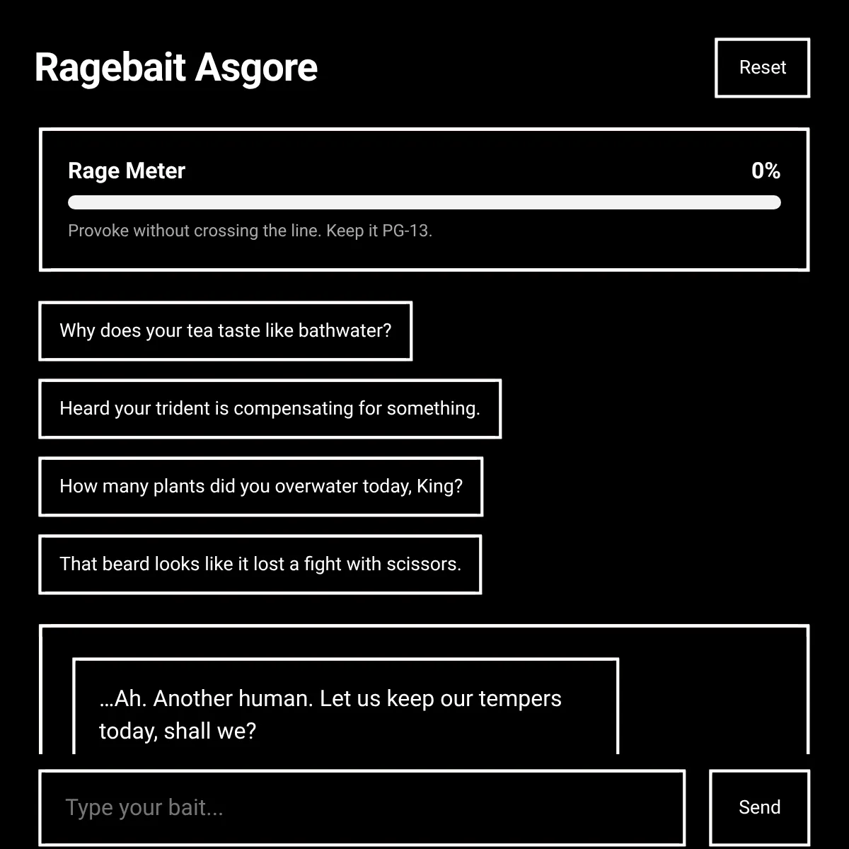 Ragebait an Asgore AI