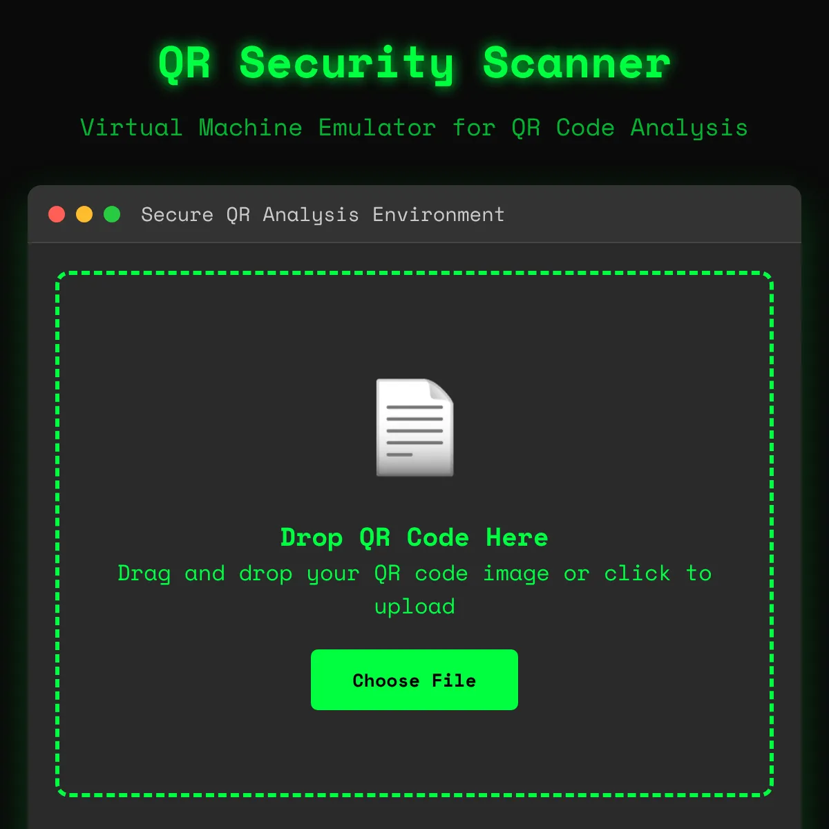 QR Security Scanner - Virtual Machine Emulator
