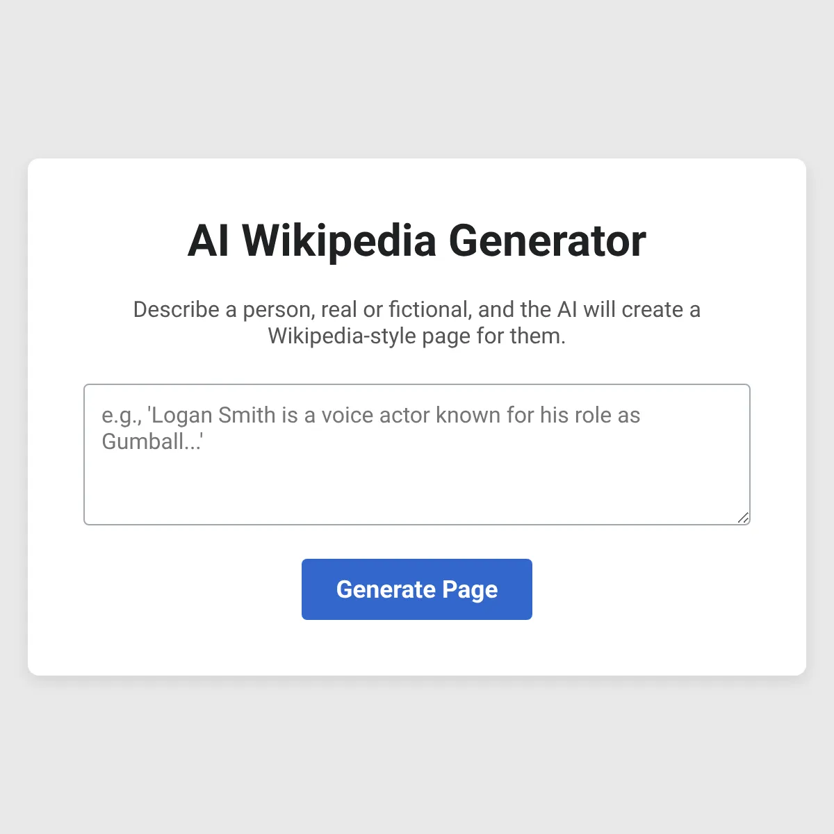 AI Wikipedia Generator