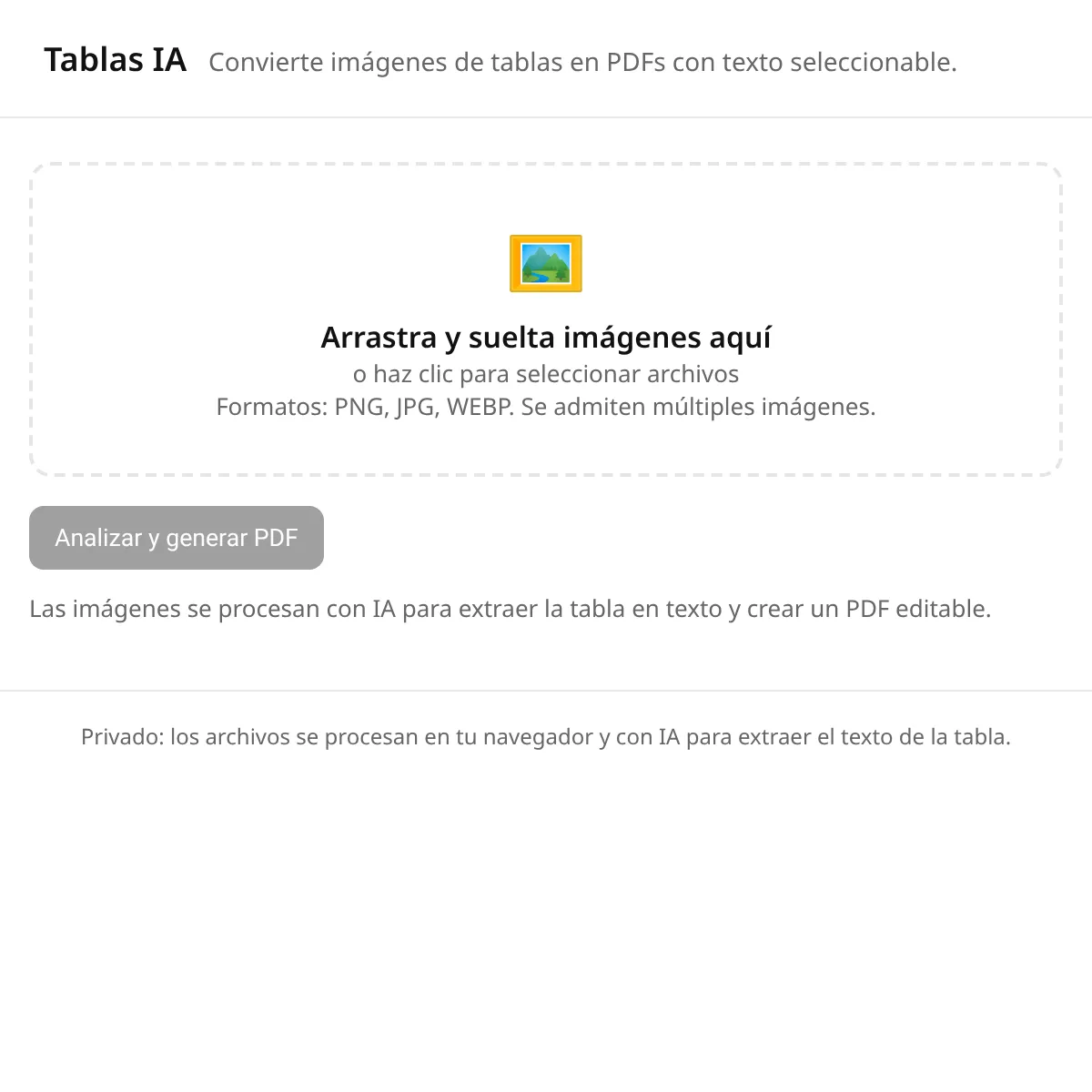 Extractor de tablas imagen pdf editable 