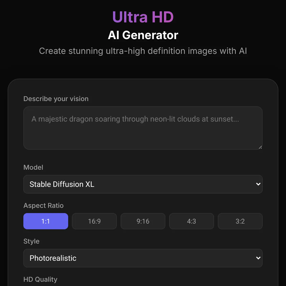 Ultra HD AI Image Generator