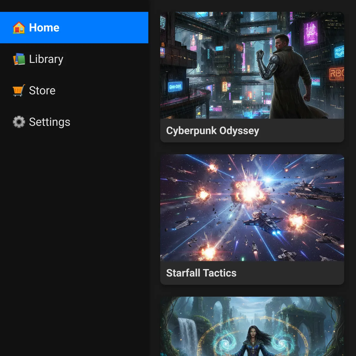 SteamOS-like Game Interface