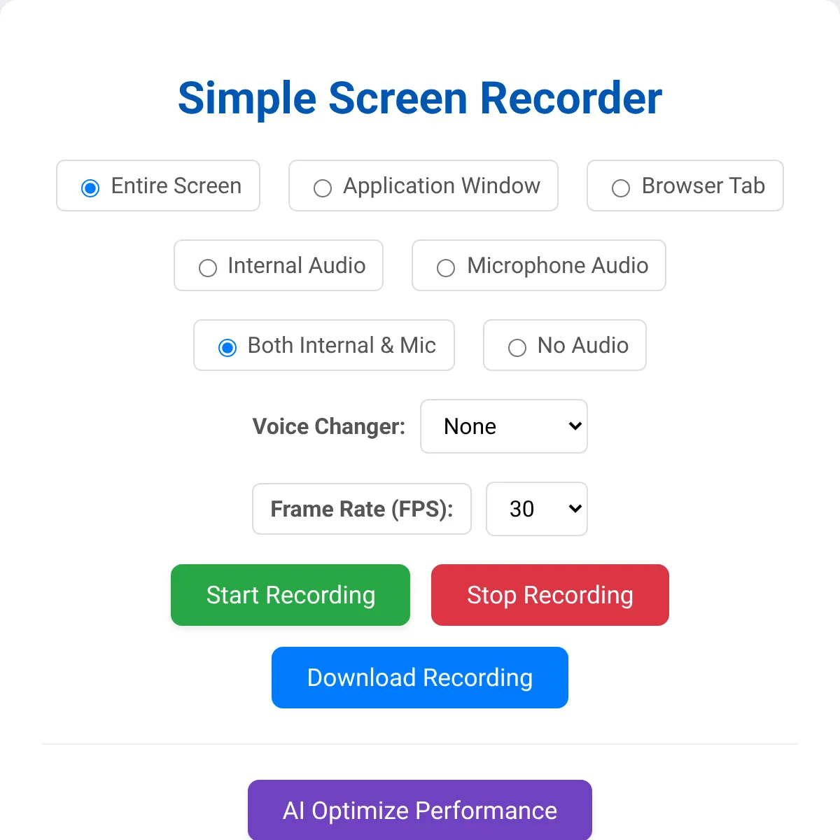 Simple Screen Recorder