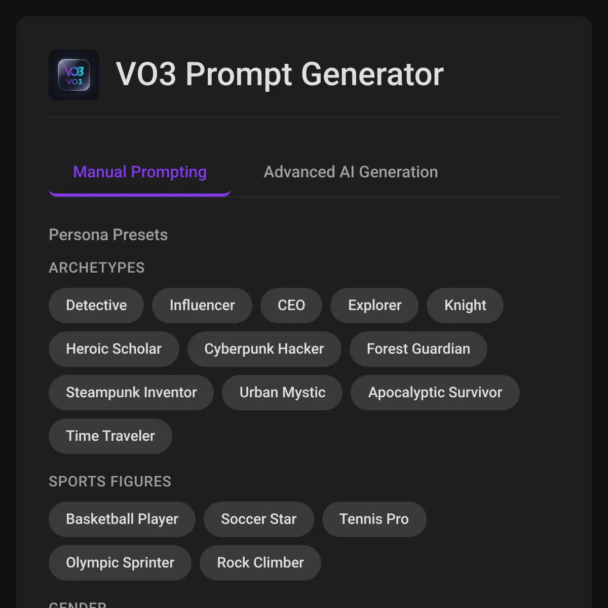 VO3 Prompt Generator