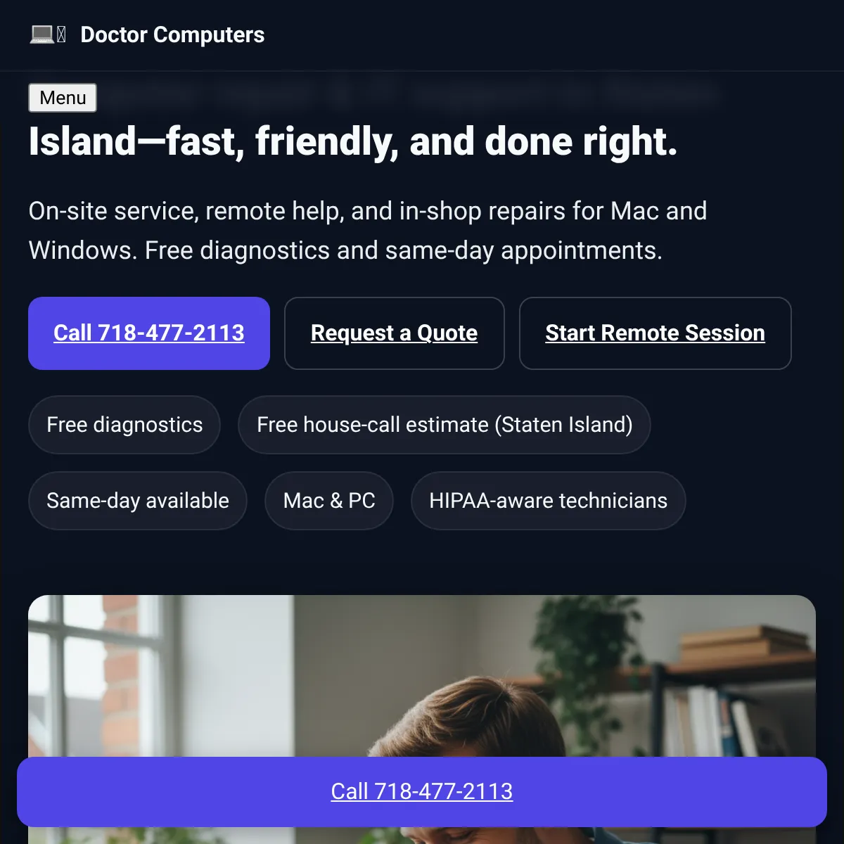 Doctor Computers Staten Island Computer Repair — Mac & PC, Free