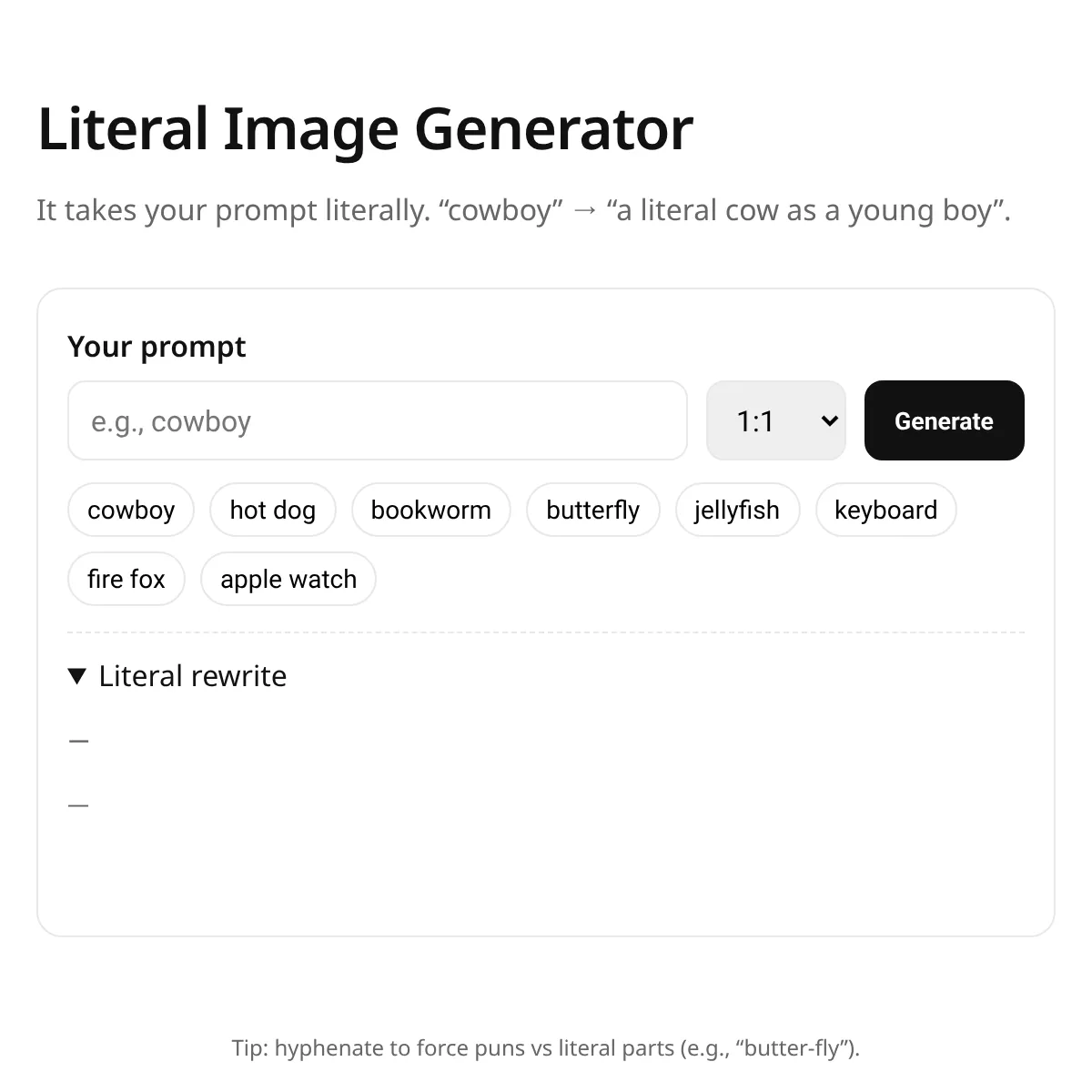 Literal Image Generator
