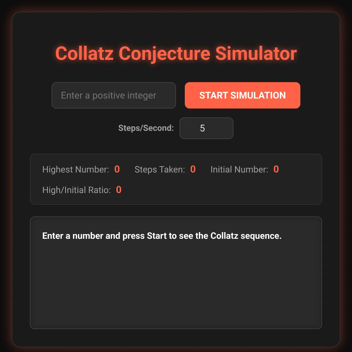Collatz Conjecture Simulator