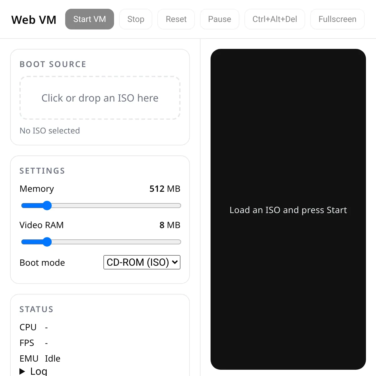 Web VM - ISO Boot
