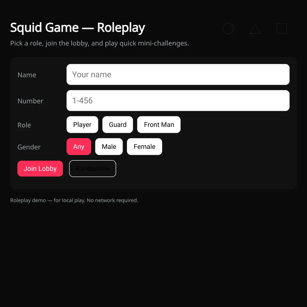 Squid Game — Roleplay