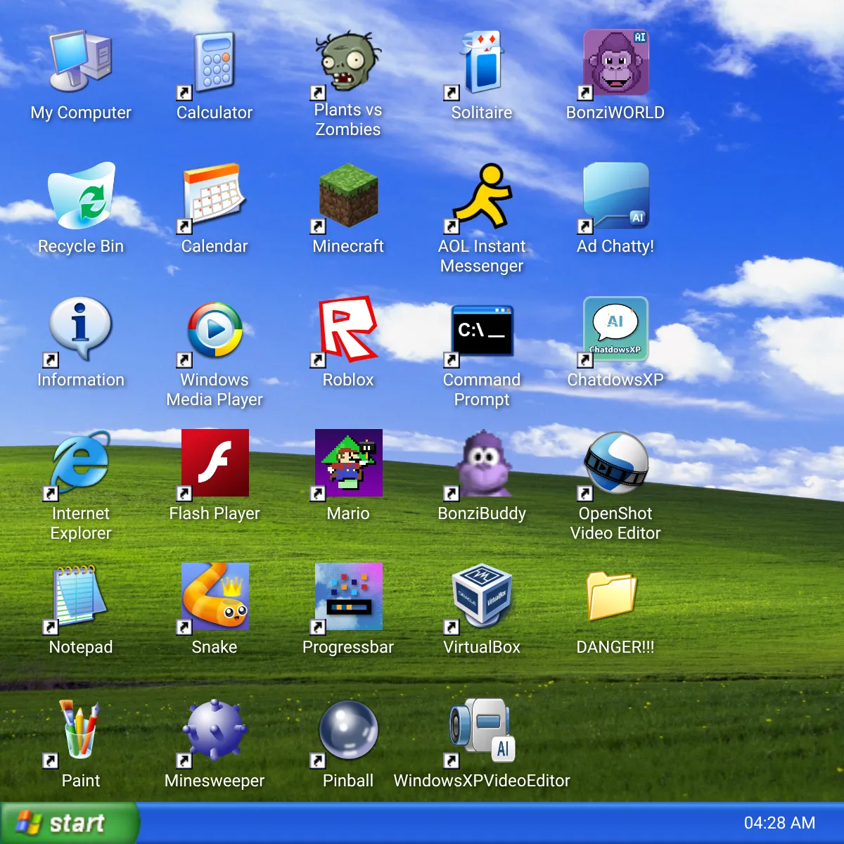 Windows XP Simulator with AI Internet