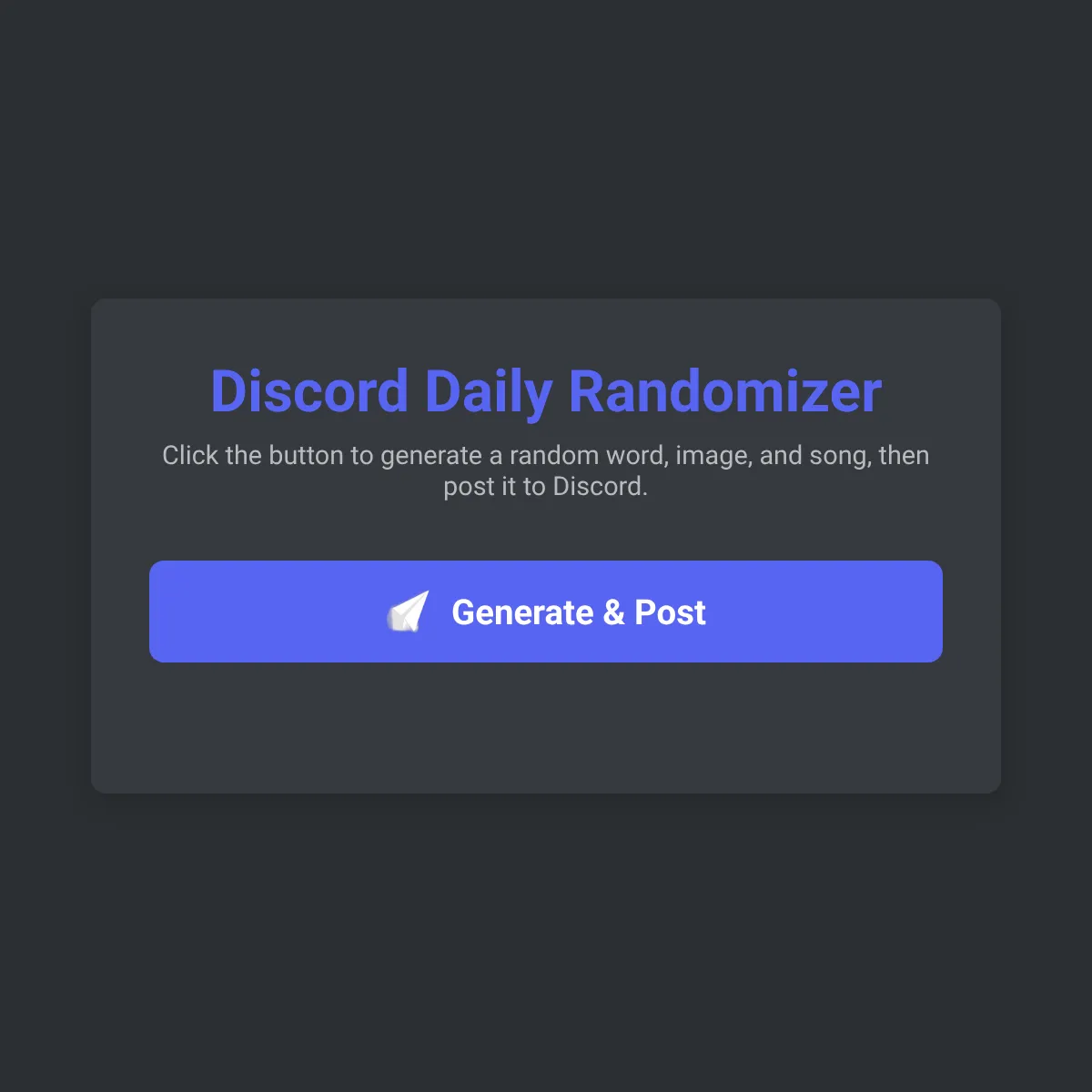 Daily Discord Random Post