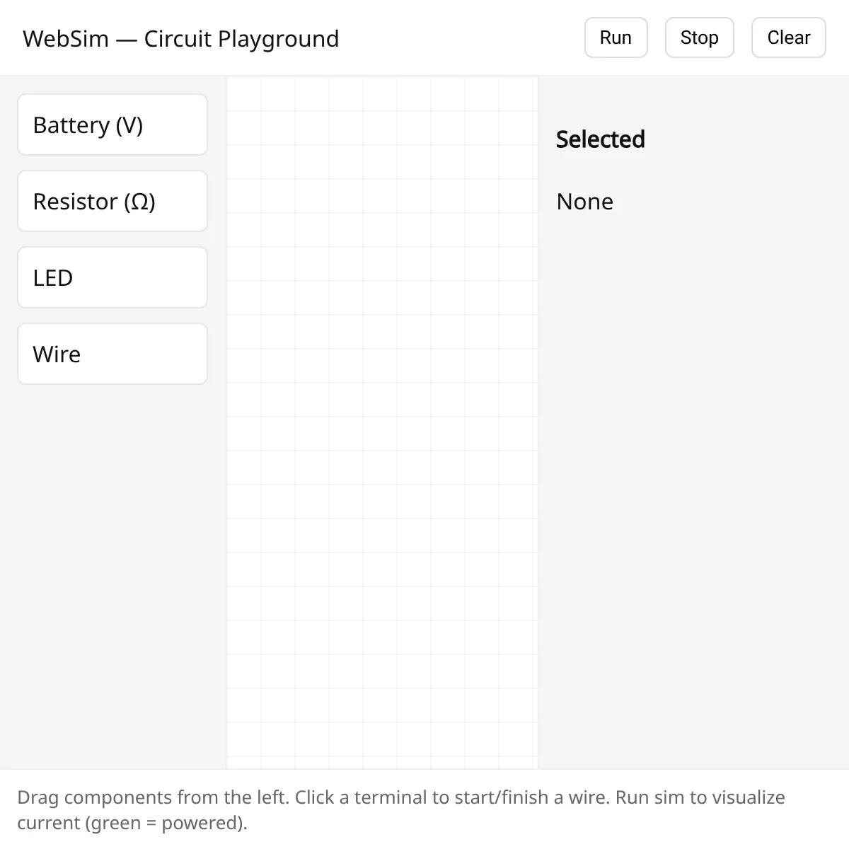 WebSim — simple circuit playground