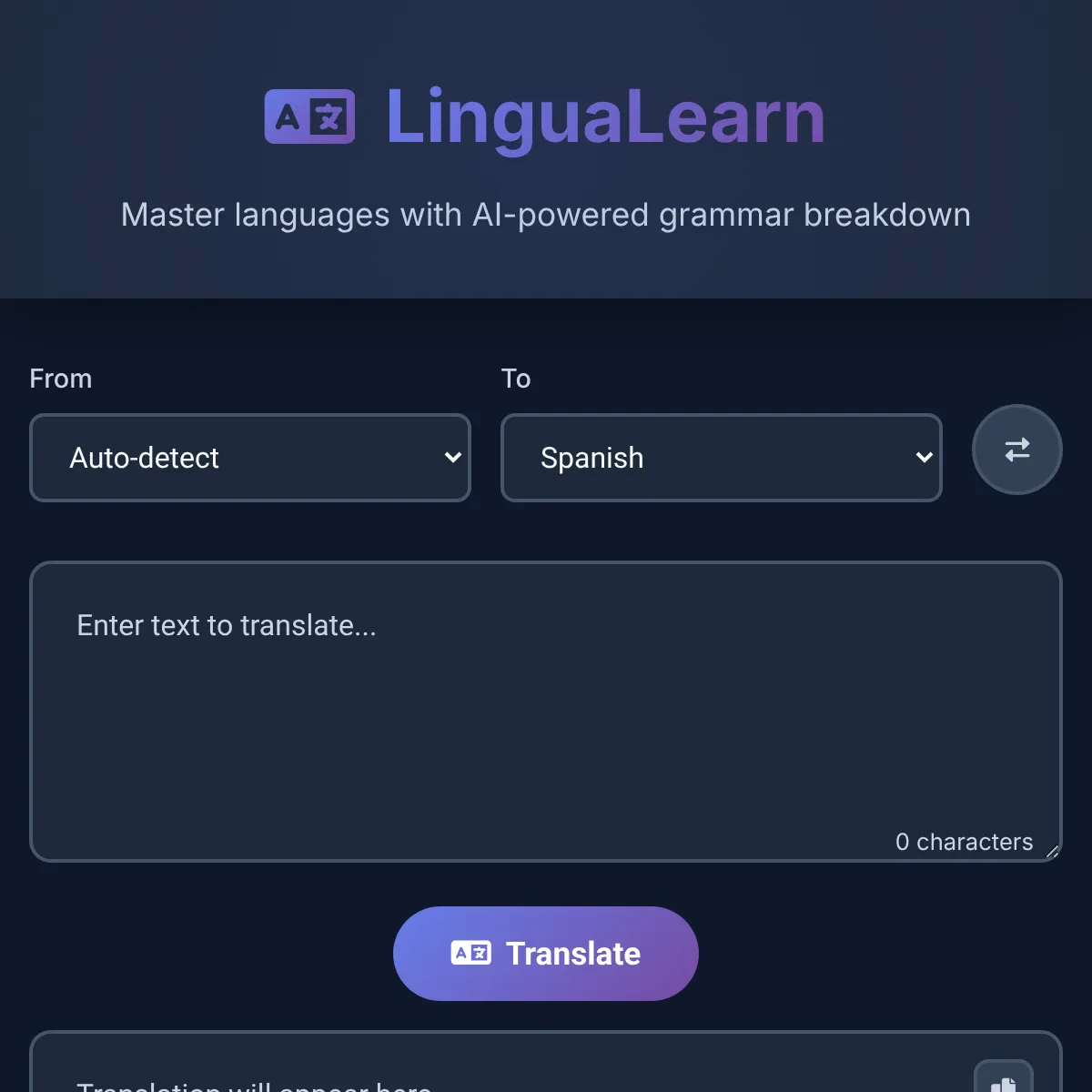 LinguaLearn - AI-Powered Language Learning