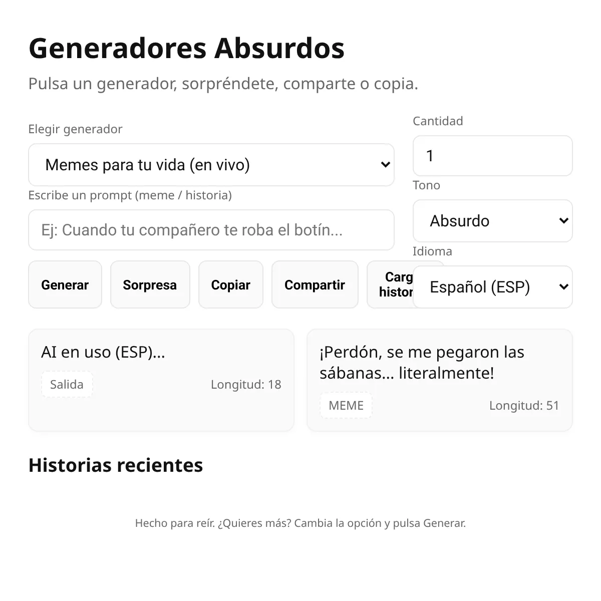 Absurd Generators