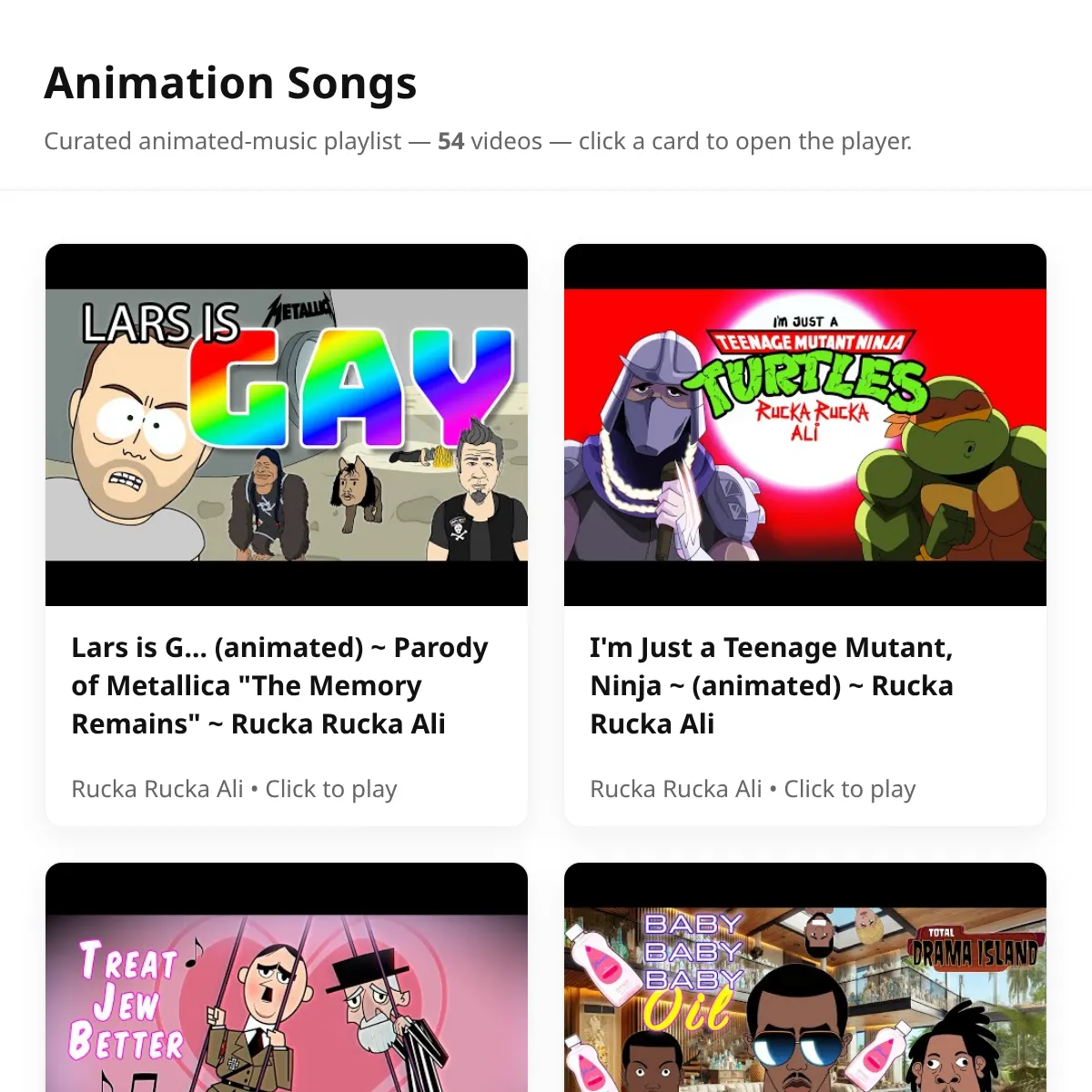 Animation Songs (request a song link that's animated and get 25 credits!