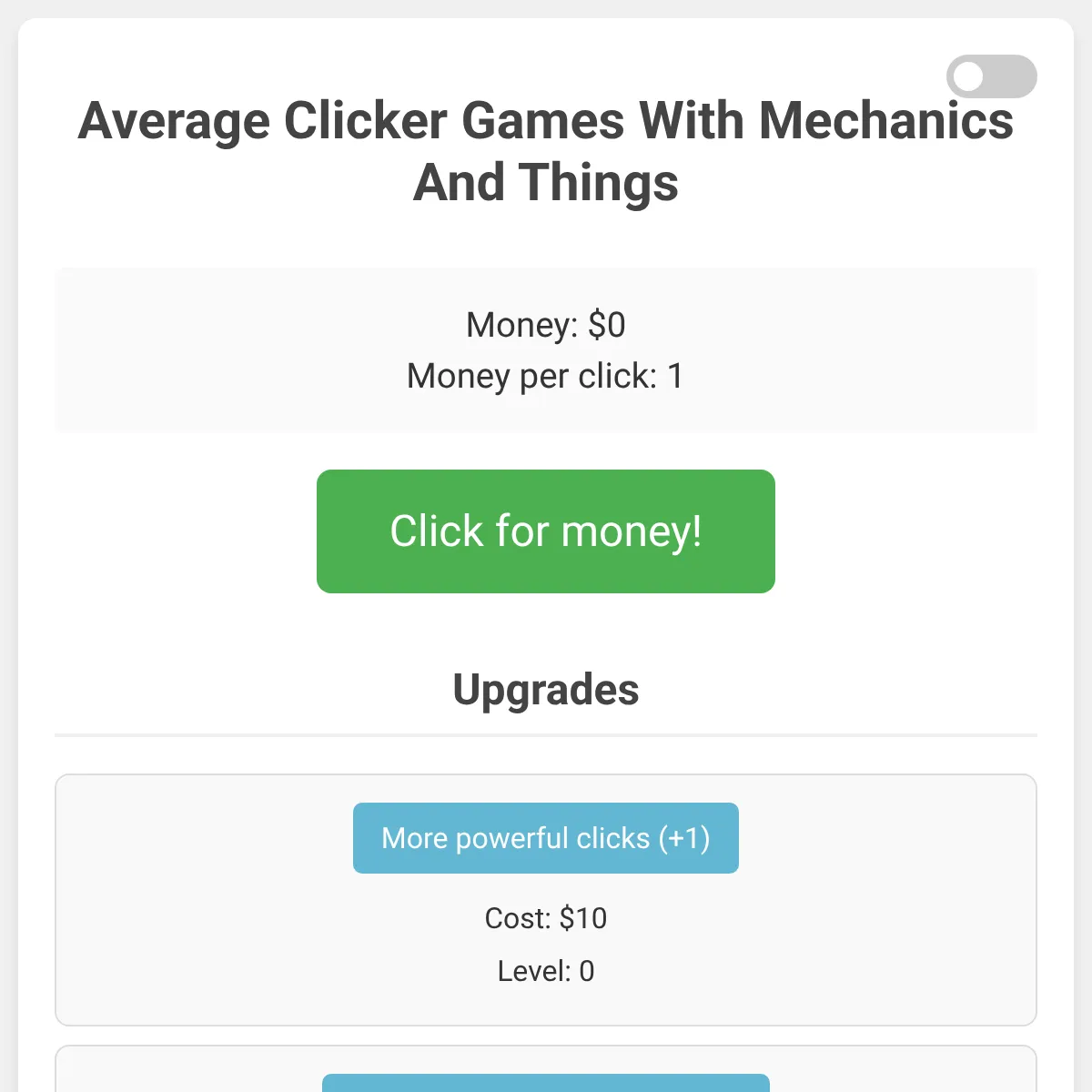Average Clicker Games With Mechanics And Things