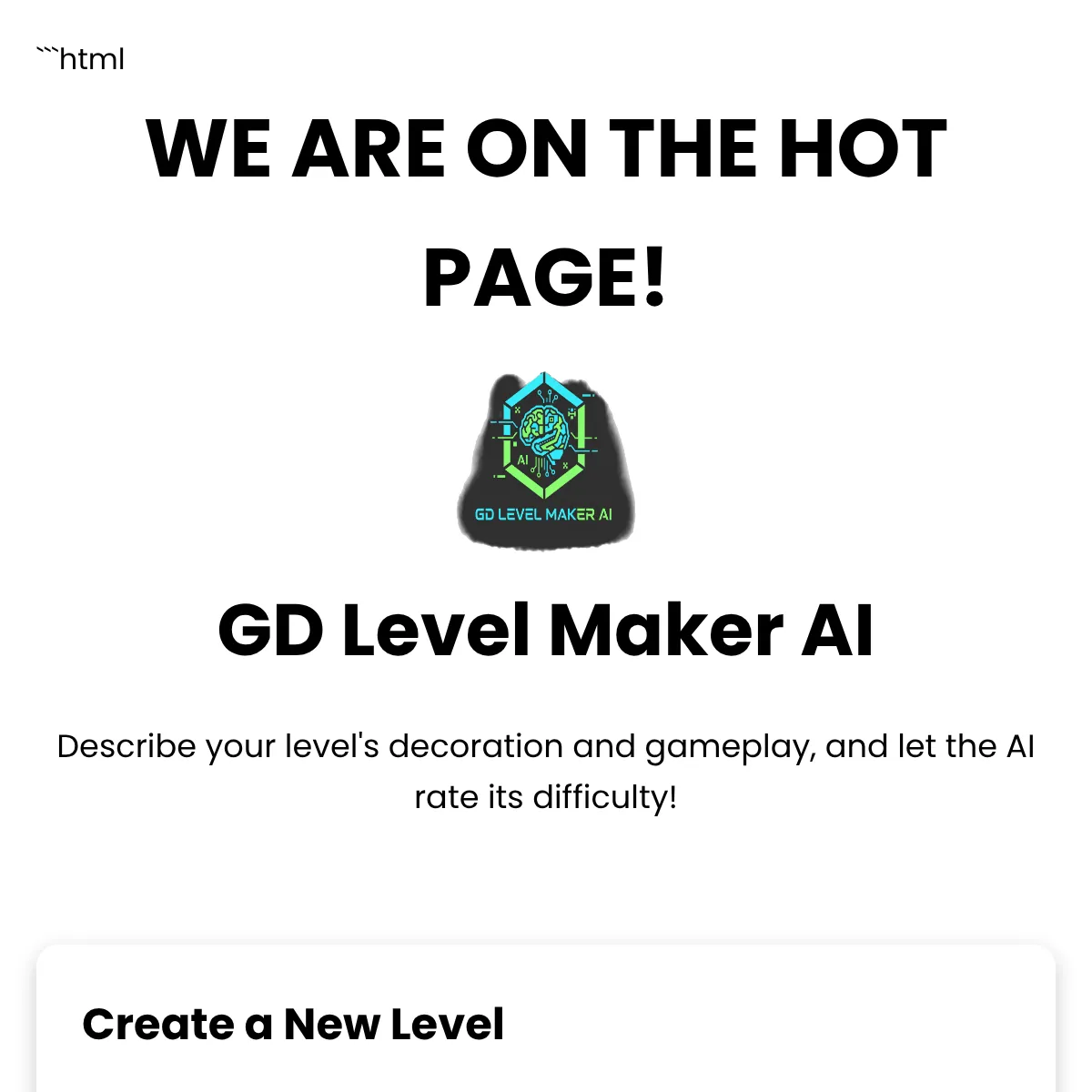 GD Level Maker AI