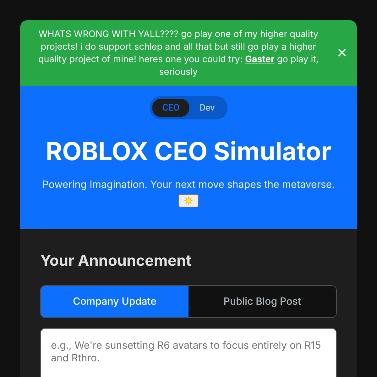 the project is loading