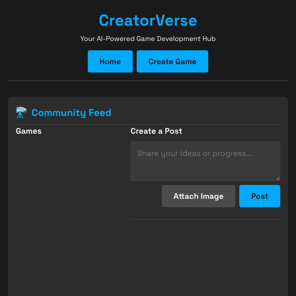 CreatorVerse - AI Game Dev Hub
