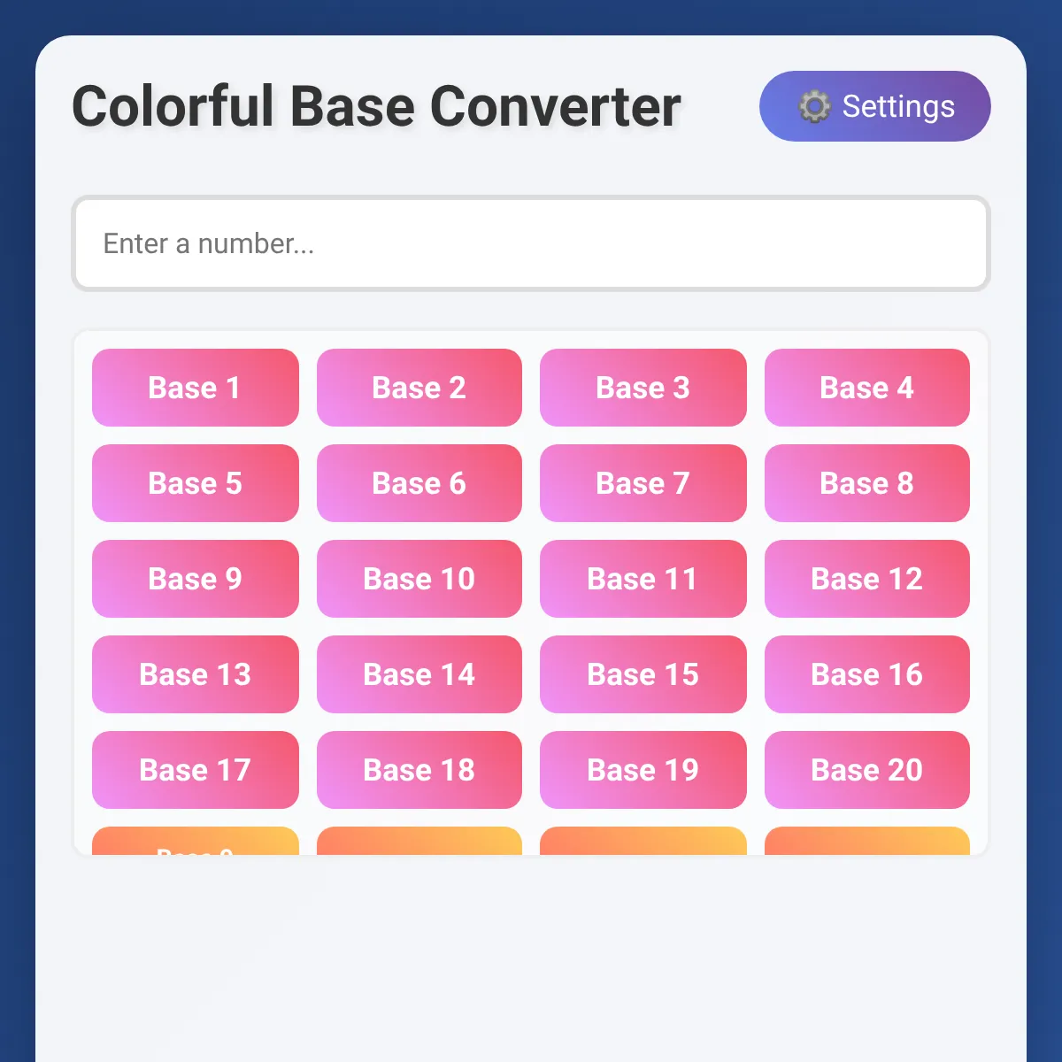 Colorful Base Converter