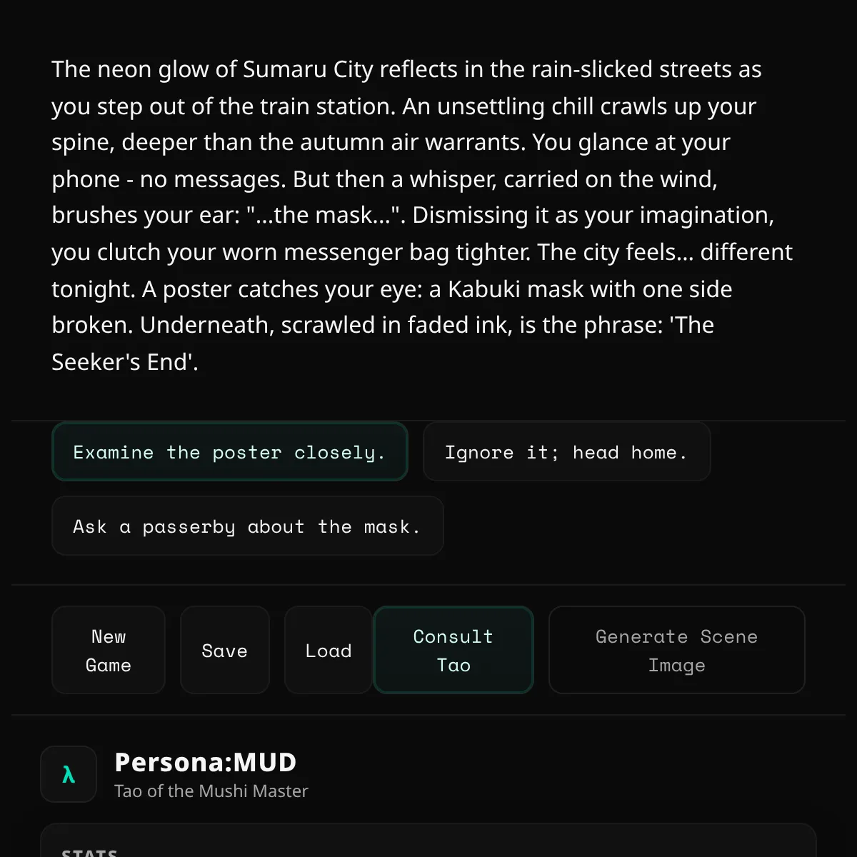 Persona:MUD — Tao of the Mushi Master