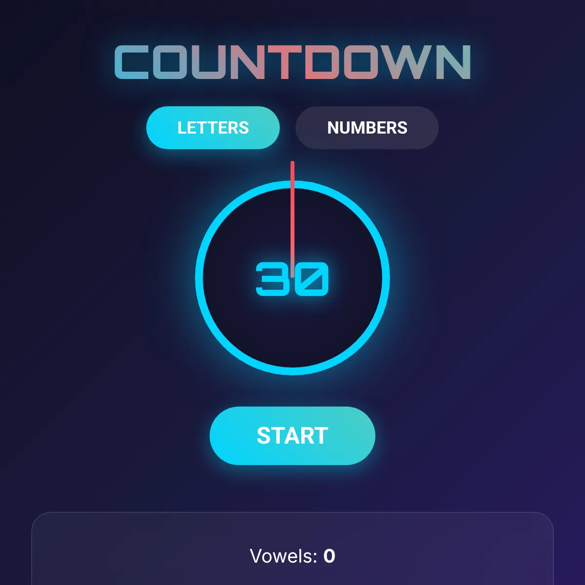 Countdown Game Simulator