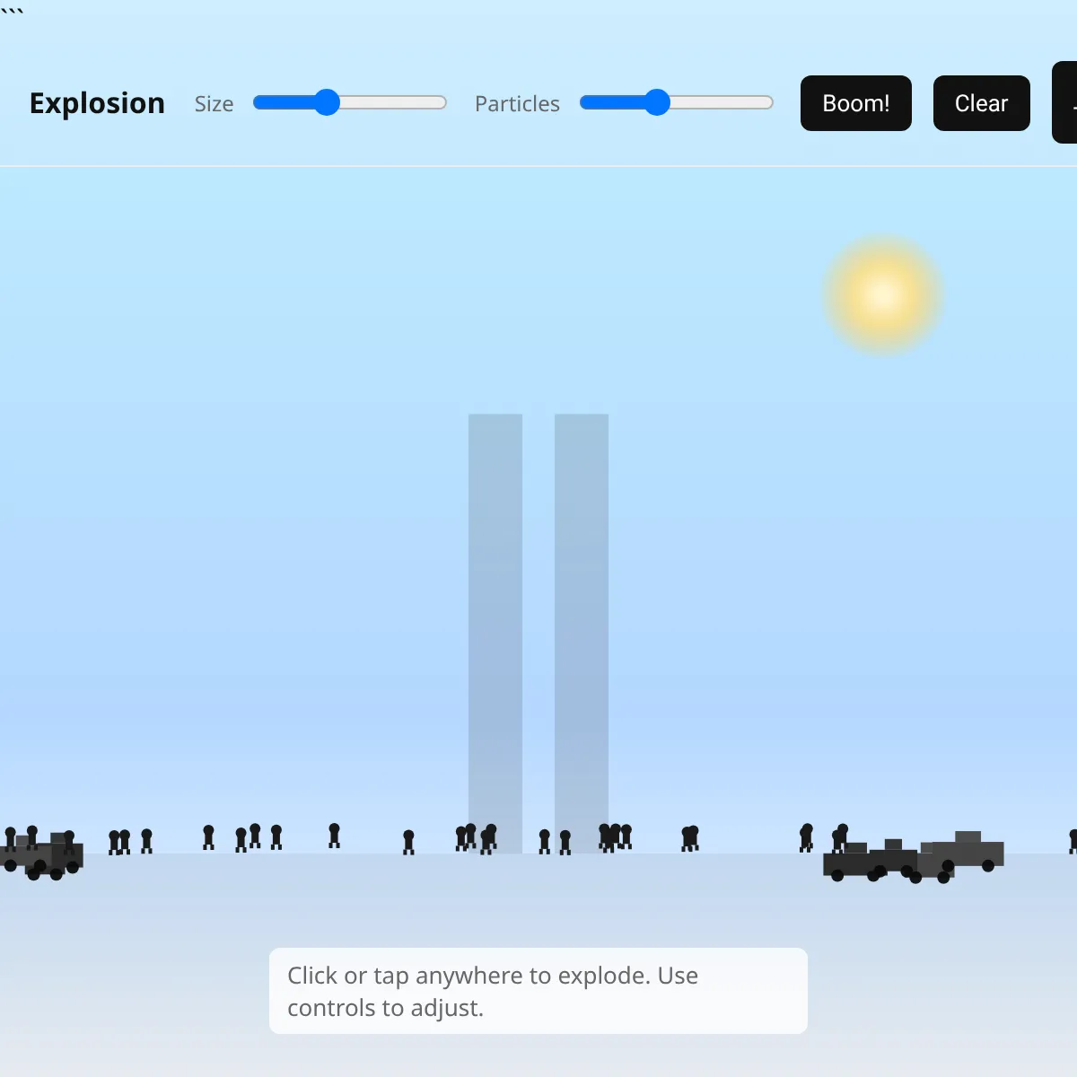 Explosion — Interactive Particles