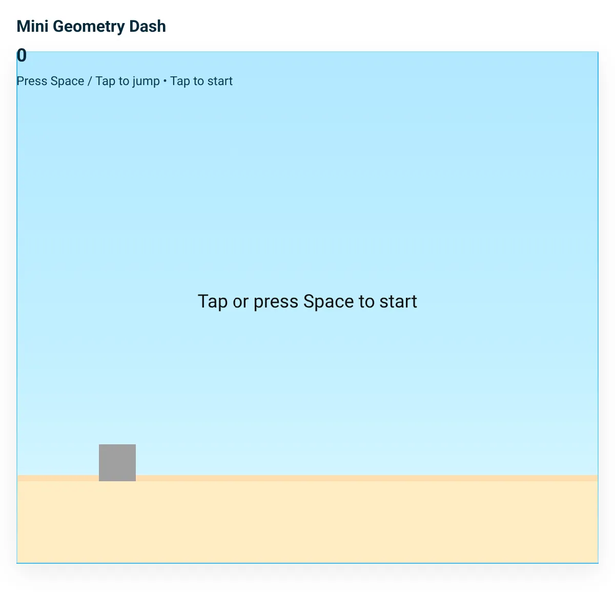 Mini Geometry Dash